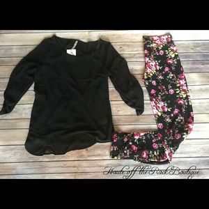 Plus Size Floral Print Leggings